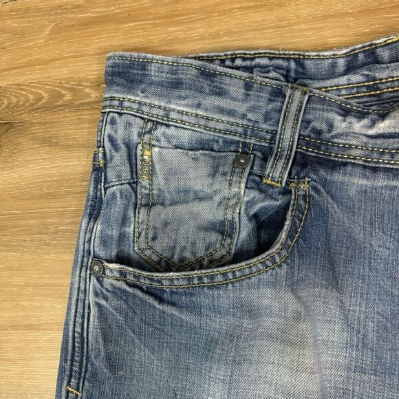 Projek Raw Men's 34 Distressed Straight Leg Jean Light Wash Denim 100% Cotton - Picture 6 of 10